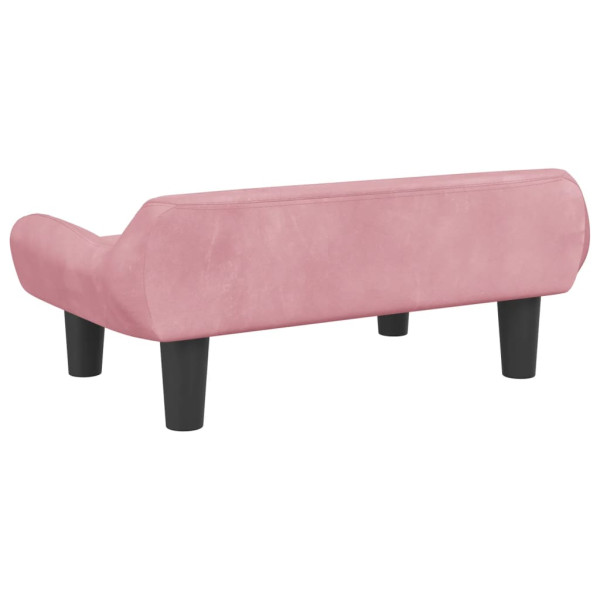 Cama para perros de terciopelo rosa 70x40x24 cm M 5
