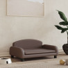 Cama para perros de cuero sintético marrón 70x45x30 cm 1