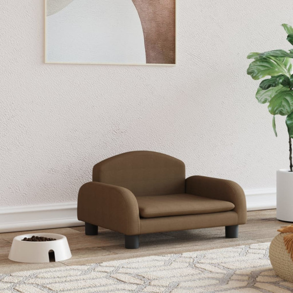 Cama para perros de tela marrón 50x40x30 cm D