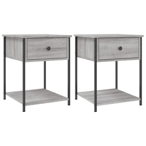 Mesas de cabeceira 2pcs 44x45x58 deriv. de madeira cinza sonoma H