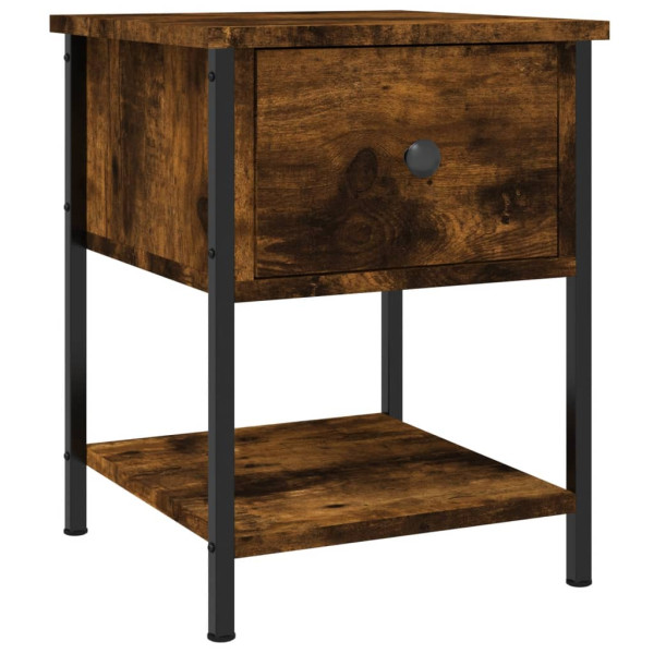 Mesita noche 2 uds madera ingeniería roble ahumado 34x35.5x45cm M 3