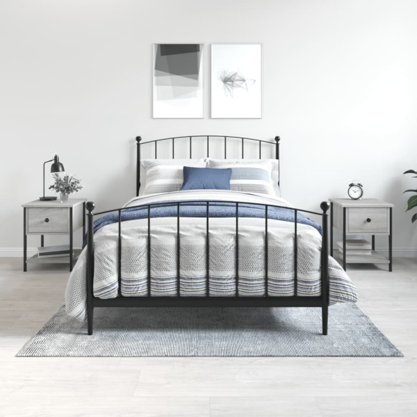 Mesitas noche 2 uds madera ingeniería gris Sonoma 34x35.5x45 cm D