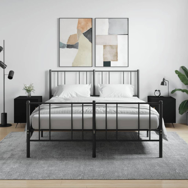 Mesitas de noche 2 uds madera de ingeniería negro 40x40x50 cm D