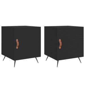 Mesa de cabeceira 2 pcs 40x40x50 cm derivados de madeira preto H