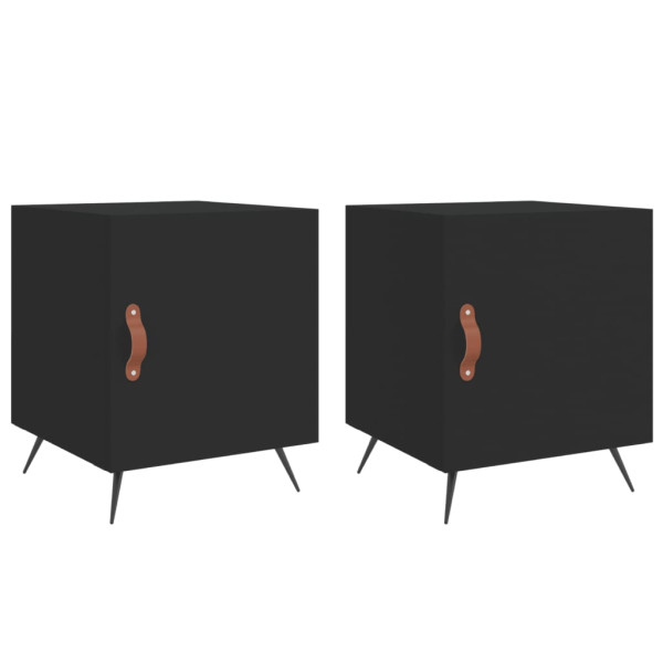 Mesa de cabeceira 2 pcs 40x40x50 cm derivados de madeira preto M 2