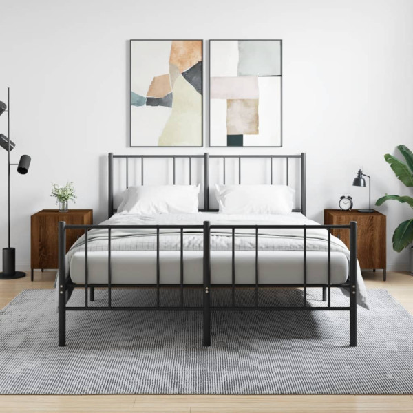 Mesitas noche 2 uds madera ingeniería marrón roble 40x40x50 cm D