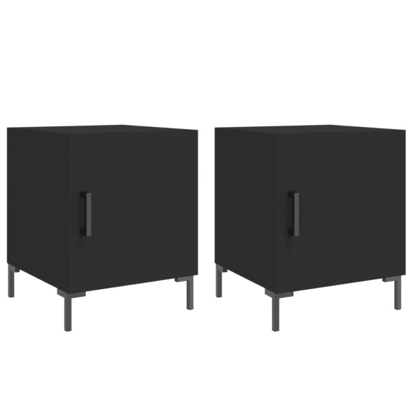 Mesa de cabeceira 2 pcs 40x40x50 cm derivados de madeira preto M 2