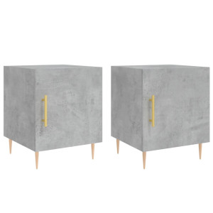 Mesa cabeceira 2pcs 40x40x50 cm derivados madeira cinza cimento H