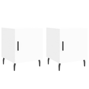 Mesa de cabeceira 2 pcs 40x40x50 cm derivados de madeira branco H