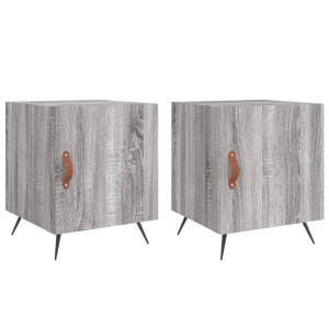 Mesa cabeceira 2pcs 40x40x50 cm madeira processada cinza sonoma H