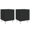 Mesa de cabeceira 2 pcs 40x40x50 cm derivados de madeira preto 2