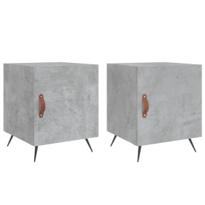 Mesa cabeceira 2pcs 40x40x50 cm derivados madeira cinza cimento H
