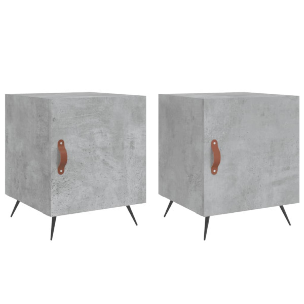 Mesa cabeceira 2pcs 40x40x50 cm derivados madeira cinza cimento M 2