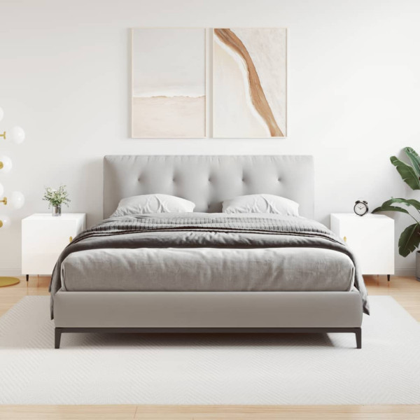 Mesitas noche 2 uds madera ingeniería blanco brillo 40x40x50 cm D