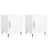 Mesa cabeceira 2pcs 40x40x50cm deriv. madeira branco brilhante 2
