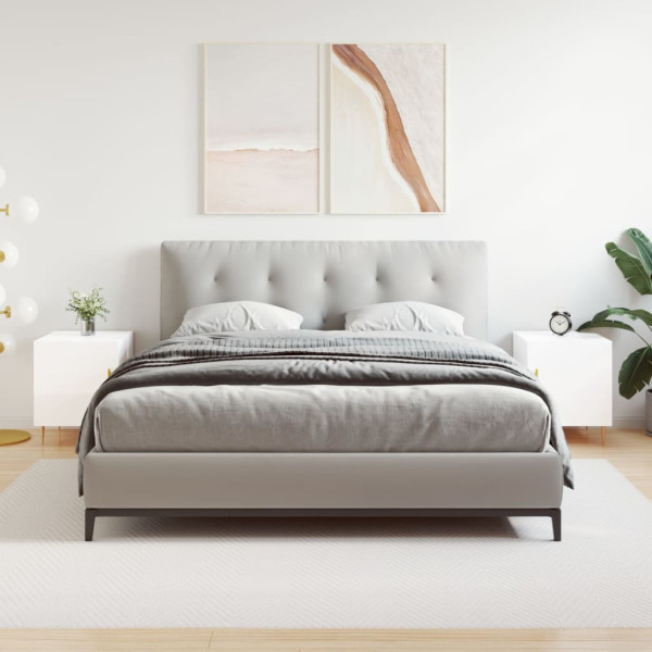 Mesitas noche 2 uds madera ingeniería blanco brillo 40x40x50 cm D