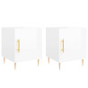 Mesa cabeceira 2pcs 40x40x50cm deriv. madeira branco brilhante 2
