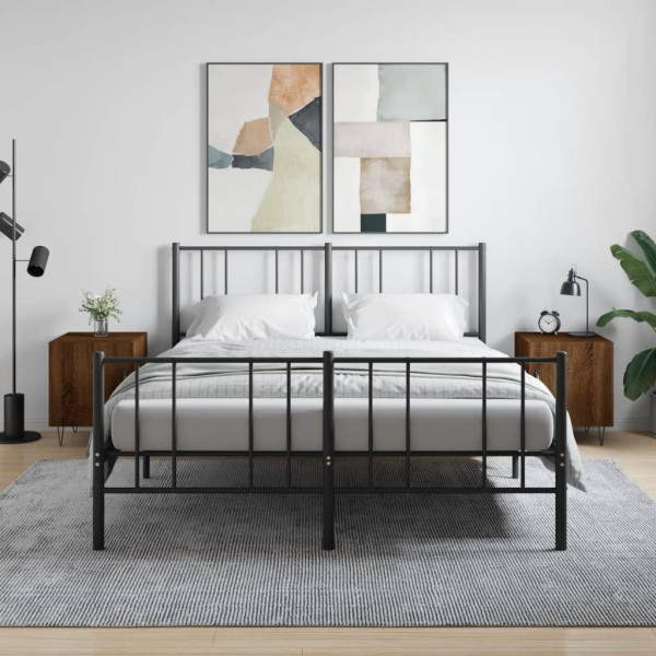 Mesitas noche 2 uds madera ingeniería marrón roble 40x40x50 cm D