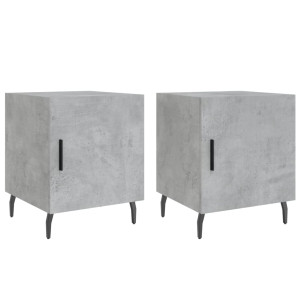 Mesa cabeceira 2pcs 40x40x50 cm derivados madeira cinza cimento H