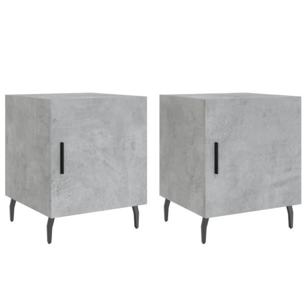Mesa cabeceira 2pcs 40x40x50 cm derivados madeira cinza cimento M 2