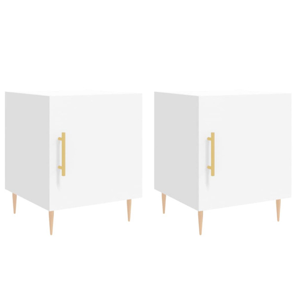 Mesa de cabeceira 2 pcs 40x40x50 cm derivados de madeira branco M 2