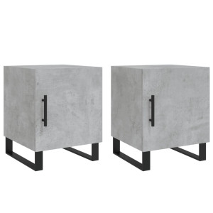 Mesa cabeceira 2pcs 40x40x50 cm derivados madeira cinza cimento H