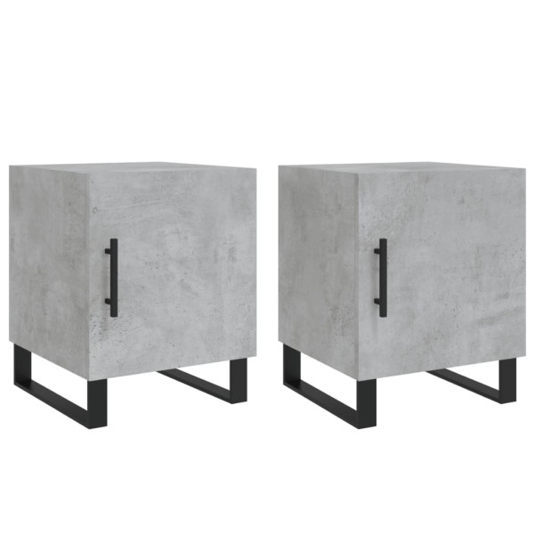 Mesa cabeceira 2pcs 40x40x50 cm derivados madeira cinza cimento M 2