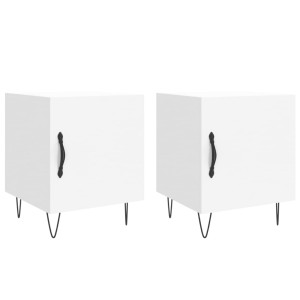 Mesa de cabeceira 2 pcs 40x40x50 cm derivados de madeira branco H