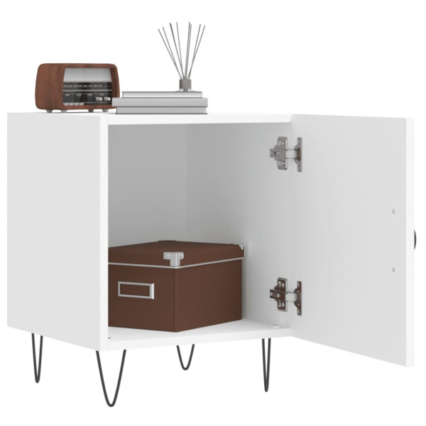 Mesa de cabeceira 2 pcs 40x40x50 cm derivados de madeira branco M 3