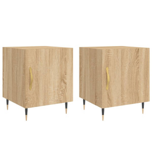 Mesa cabeceira 2pcs 40x40x50cm deriv. madeira carvalho sonoma H