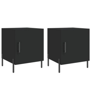 Mesa de cabeceira 2 pcs 40x40x50 cm derivados de madeira preto H