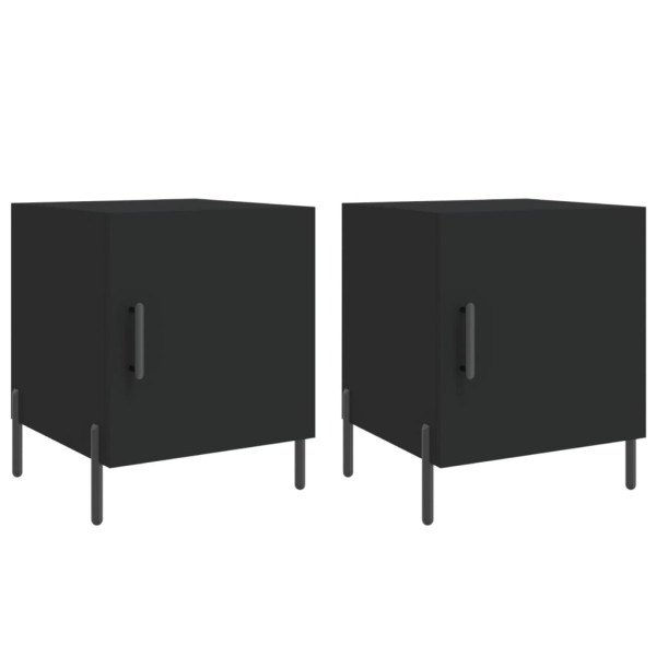 Mesa de cabeceira 2 pcs 40x40x50 cm derivados de madeira preto M 2