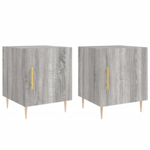 Mesa cabeceira 2pcs 40x40x50 cm madeira processada cinza sonoma H