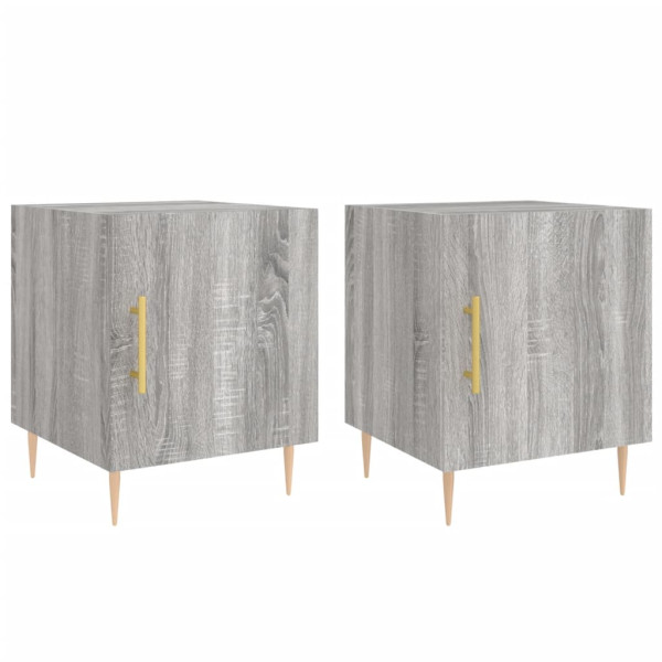 Mesa cabeceira 2pcs 40x40x50 cm madeira processada cinza sonoma M 2
