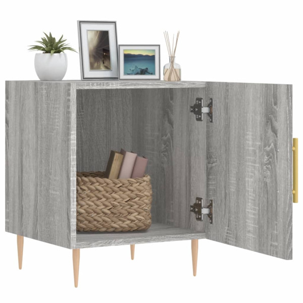 Mesa cabeceira 2pcs 40x40x50 cm madeira processada cinza sonoma M 3