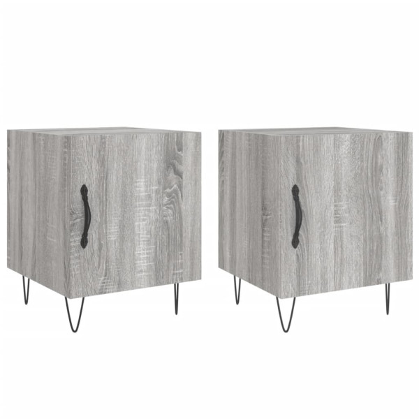 Mesitas noche 2 uds madera ingeniería gris Sonoma 40x40x50 cm M 2