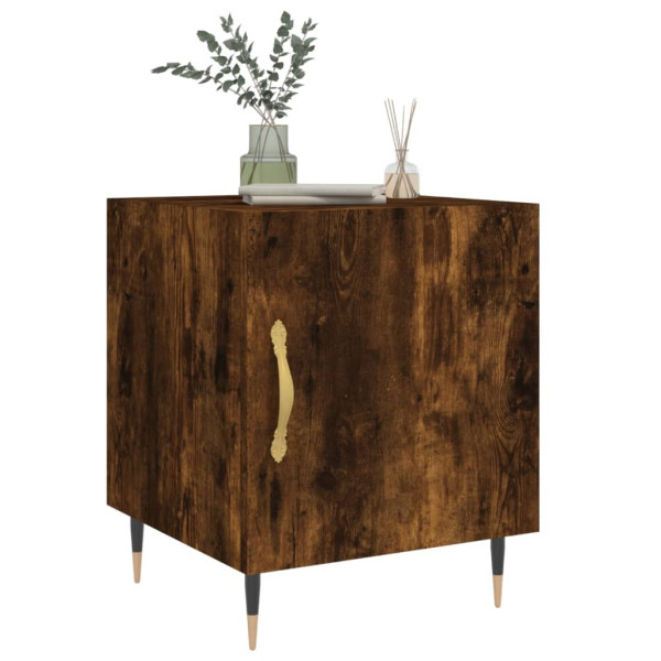 Mesa cabeceira 2pcs 40x40x50cm derivado madeira carvalho fumado M 4