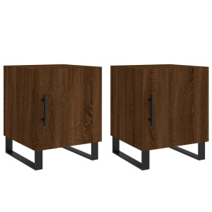 Mesa cabeceira 2pcs 40x40x50cm deriv. madeira carvalho castanho H