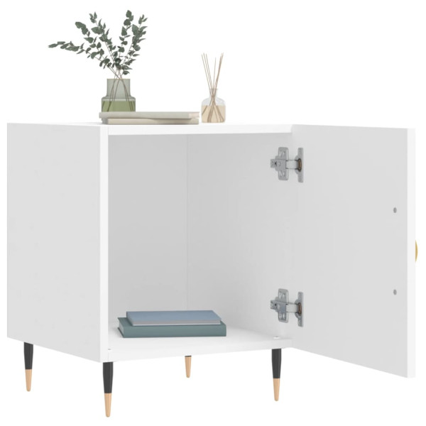 Mesa de cabeceira 2 pcs 40x40x50 cm derivados de madeira branco M 3