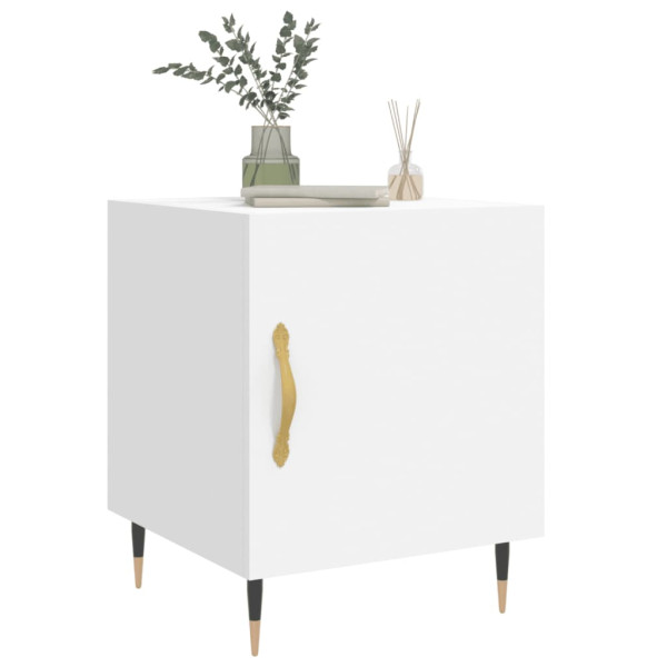 Mesa de cabeceira 2 pcs 40x40x50 cm derivados de madeira branco M 4