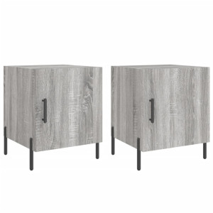 Mesa cabeceira 2pcs 40x40x50 cm madeira processada cinza sonoma H
