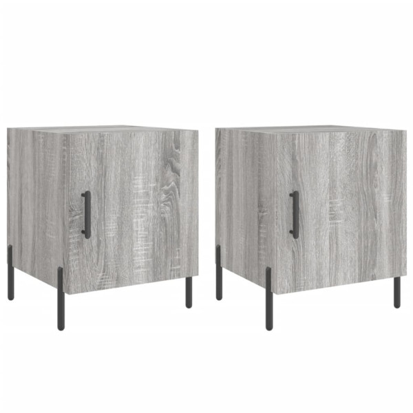 Mesa cabeceira 2pcs 40x40x50 cm madeira processada cinza sonoma M 2