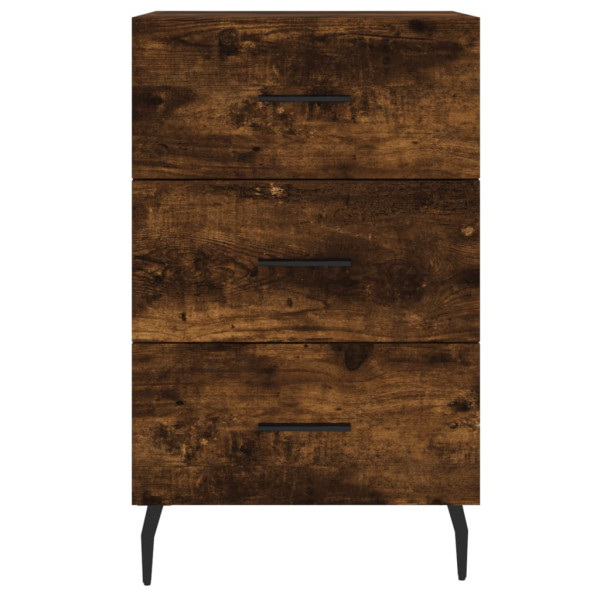 Mesita de noche madera de ingeniería roble ahumado 40x40x66 cm M 5