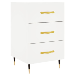 Mesita de noche madera de ingeniería blanco 40x40x66 cm H