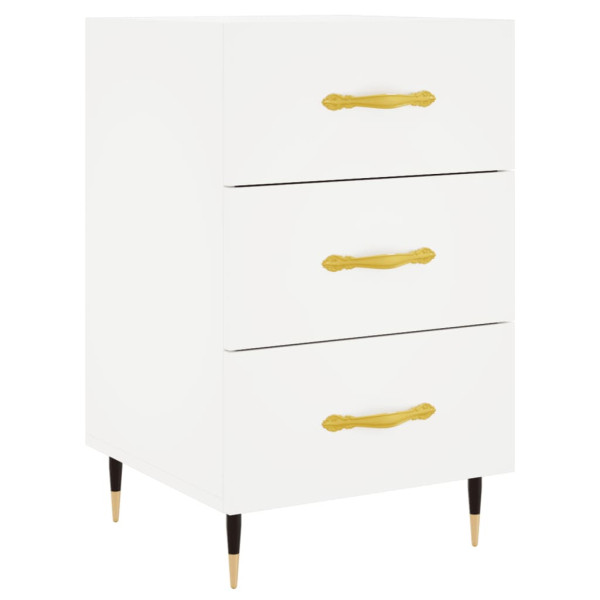 Mesita de noche madera de ingeniería blanco 40x40x66 cm M 2