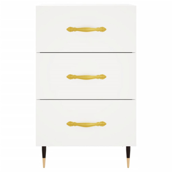 Mesita de noche madera de ingeniería blanco 40x40x66 cm M 5