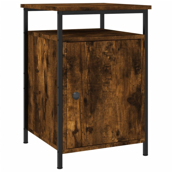 Mesitas noche 2 uds madera contrachapada roble humo 40x42x60 cm M 3