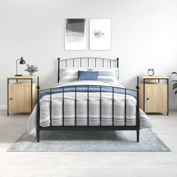 Mesitas noche 2 uds madera contrachapada color roble 40x42x60cm D