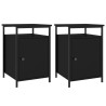Mesas de cabeceira 2 pcs 40x42x60 cm derivados de madeira preto 2