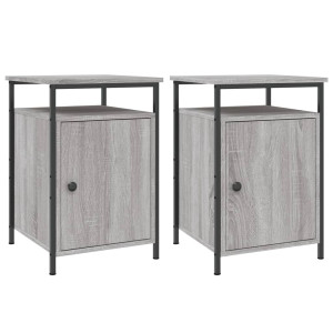 Mesas cabeceira 2 pcs 40x42x60cm deriv. madeira cinzento sonoma H